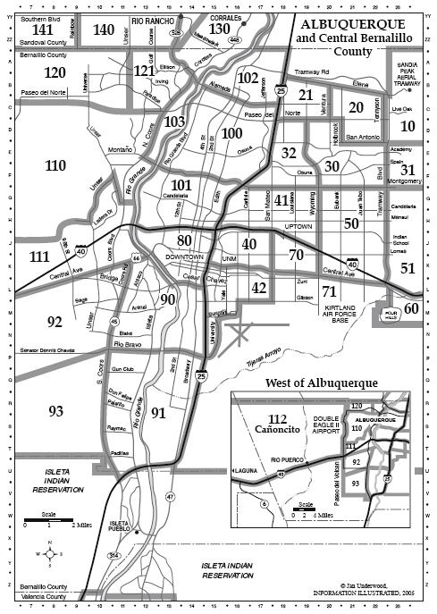 City map Albuquerque Rio Rancho New Mexico PDF