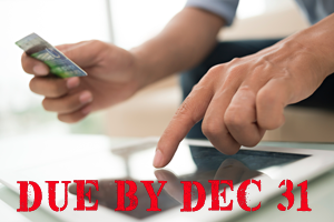 Pay your Membership Dues online before December 31