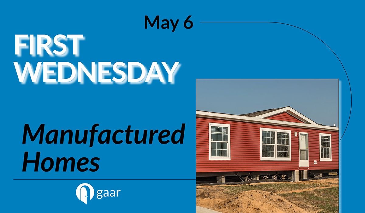 FIRST WED: Manufactured Homes on May 6