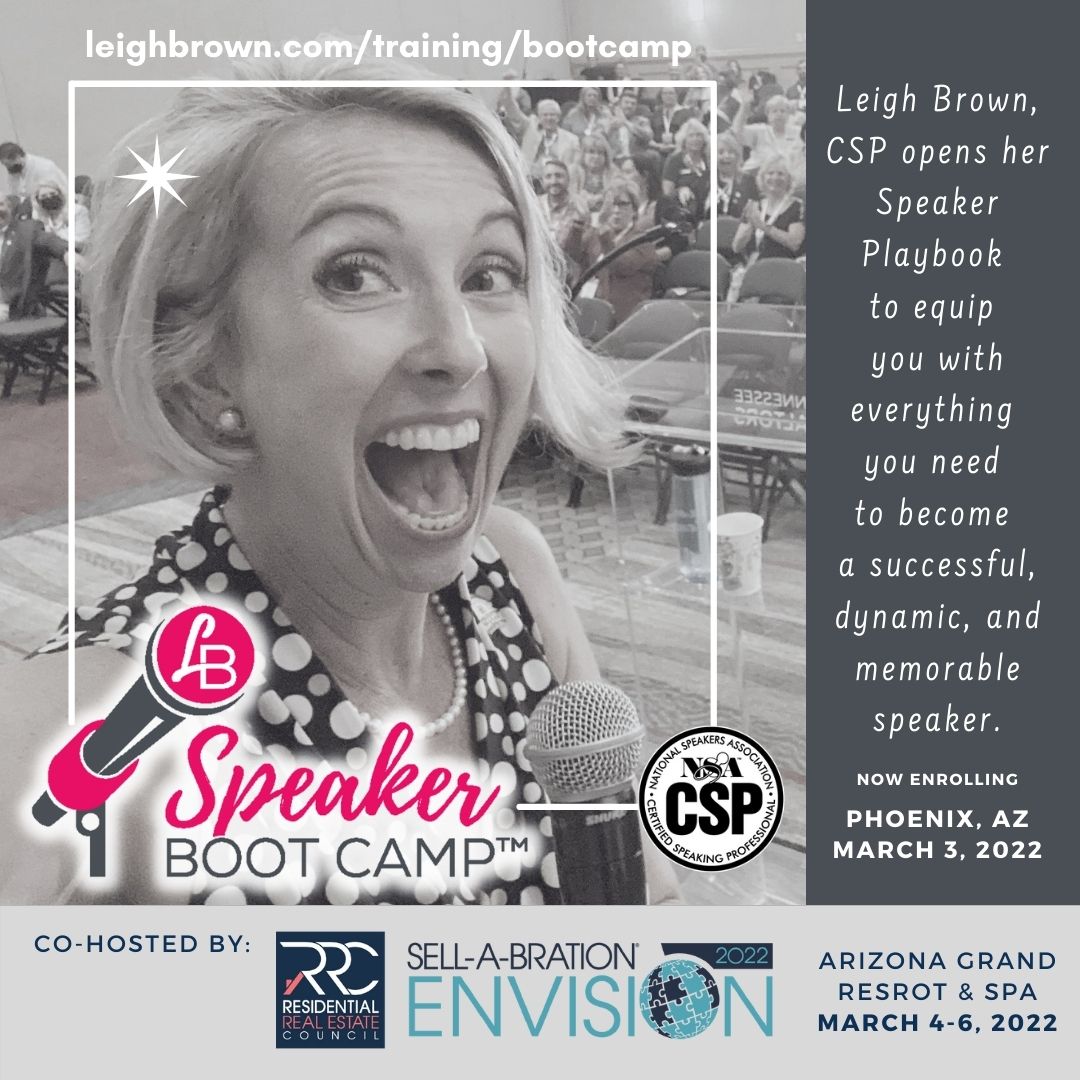 Leigh Brown schedules Speaker Bootcamp in AZ on March 3rd