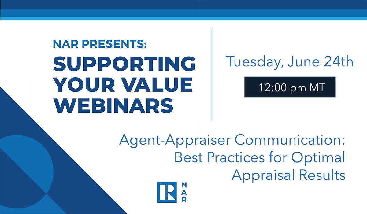 NAR Webinar to Support Broker to Appraiser Communication