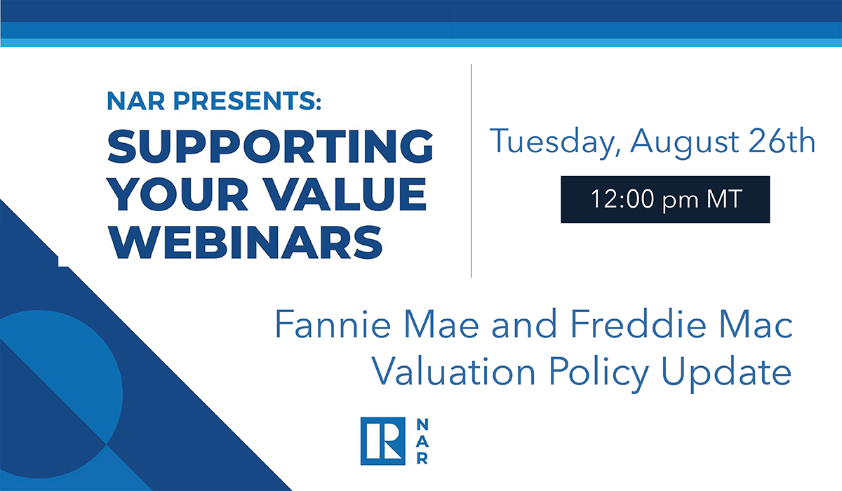 Fannie Mae & Freddie Mac Valuation Update on Tuesday, August 26th