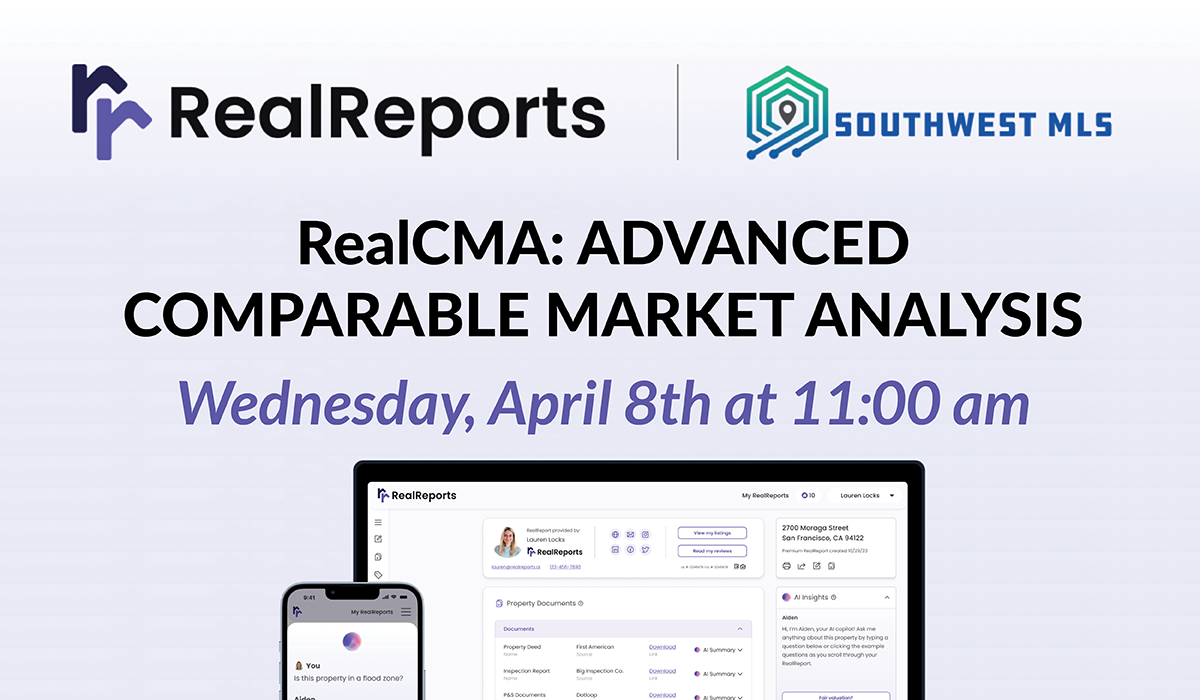 RealReports Training on April 8th on CMAs