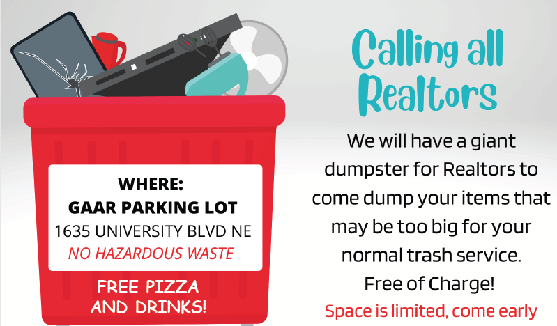 Junk Dump + Free Pizza in GAAR Lot on Wednesday