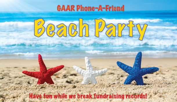 Have fun breaking records at the GAAR Phone-A-Friend Beach Party!