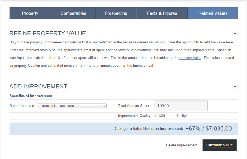 CRS Screenshot: Refine Property Value