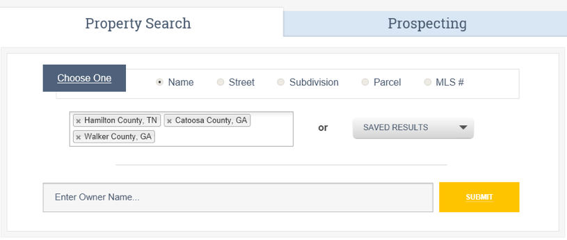 CRS Screenshot: Property Search
