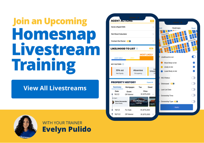 Homesnap Training Calendar with Evelyn Pulido