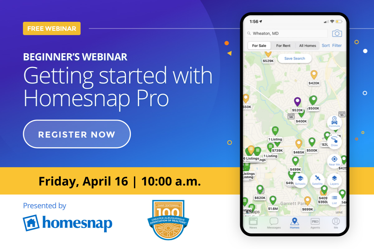 WEBINAR: Use Homesnap Pro to find MLS Listings on April 16th