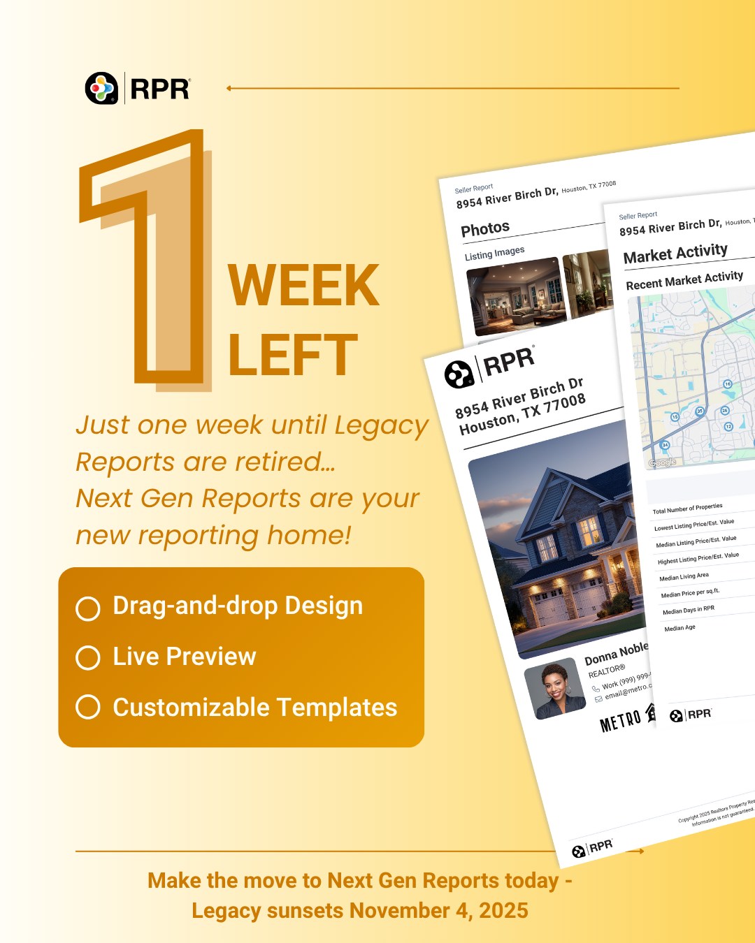 RPR Retires Legacy Reports – One Week Left