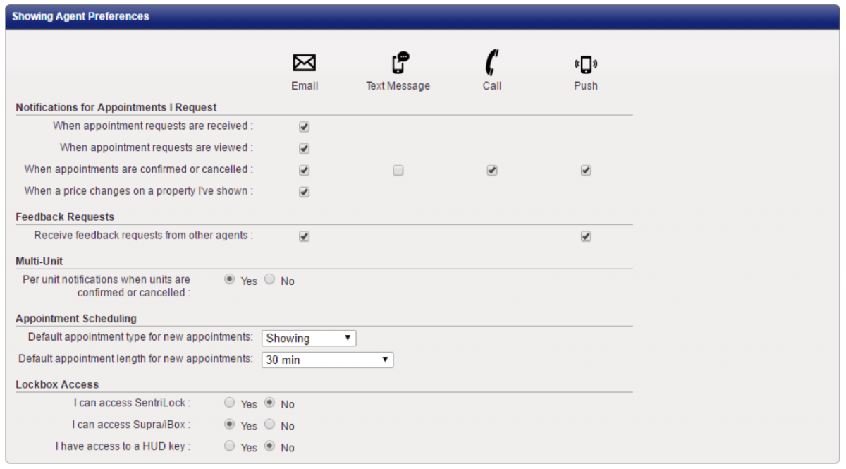 ShowingTime: Showing Agent Preferences