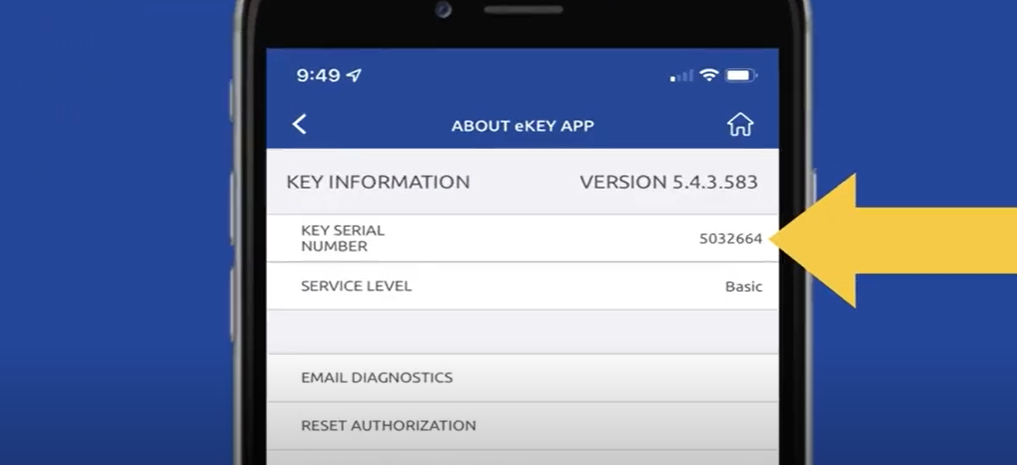 How to locate your eKEY Serial Number